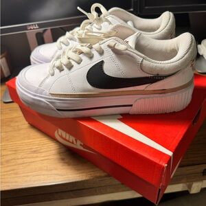 Nike Women's Court Legacy Lift Sneakers - Red and White